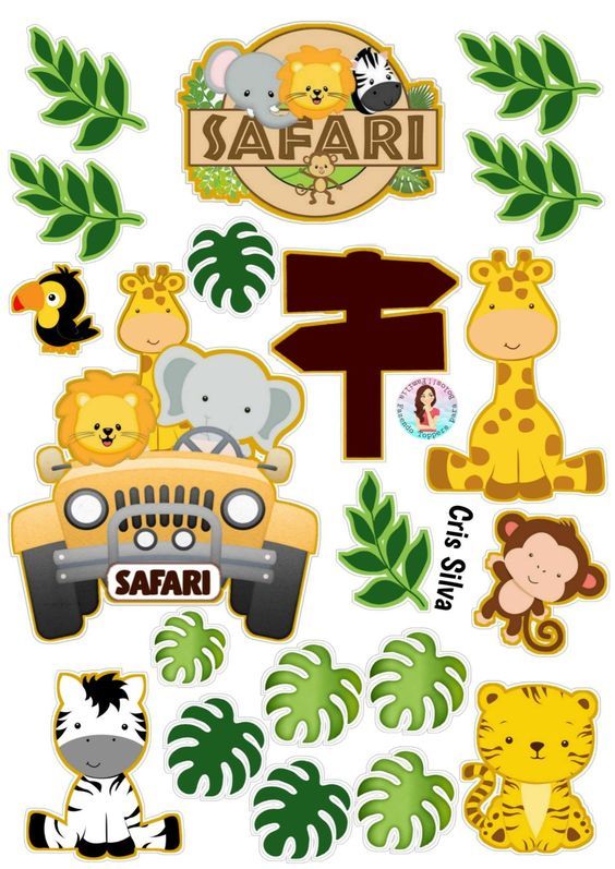 free printable safari cake toppers